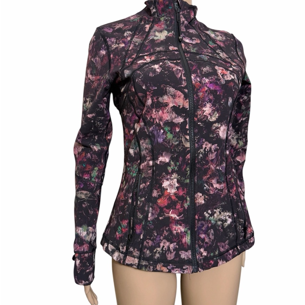 Lululemon Floral Print Full-Zip Jacket - Black/Purple - Picture 4 of 6